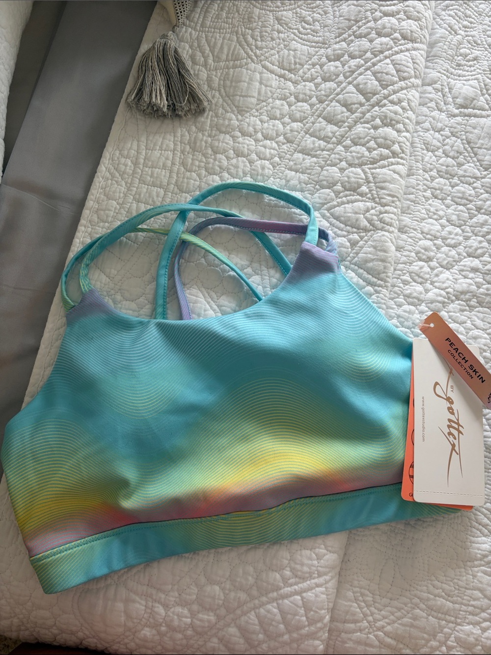Woman’s X by gotteX Black multicolor Sports Bra size Large